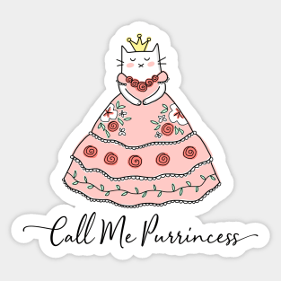 Call Me Purrincess - Cat Princess Sticker